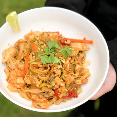 Recept na thajskou kuřecí pánev s krevetami